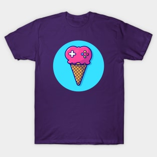 Ice Cream Joystick Cartoon Vector Icon Illustration T-Shirt